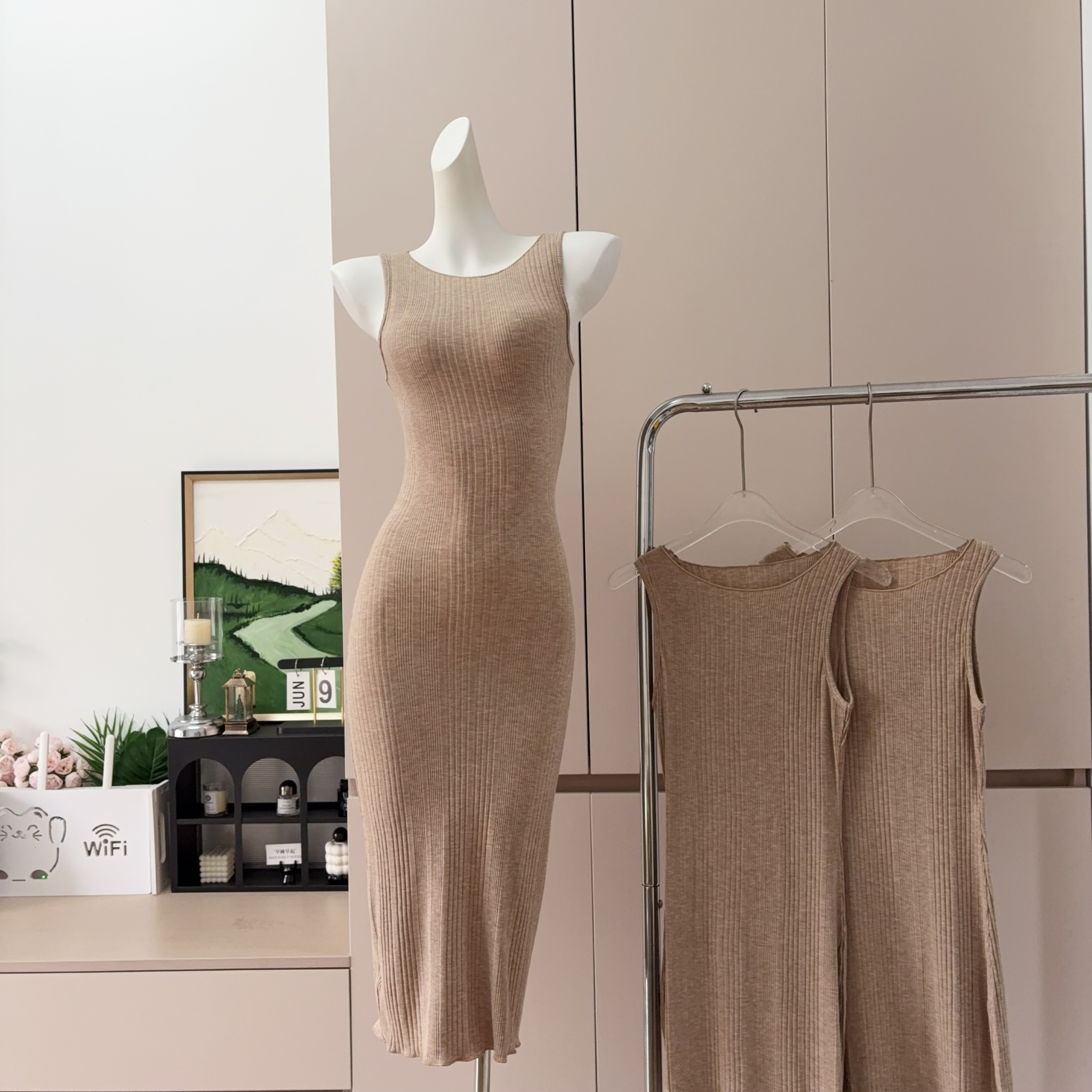 Versatile Ribbed Sleeveless Bodycon Dress for Women