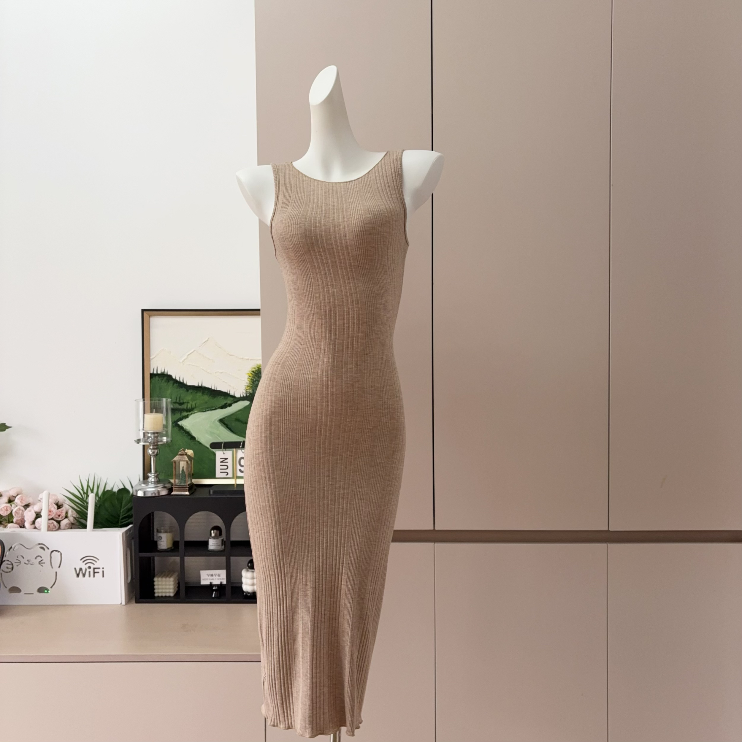 Versatile Ribbed Sleeveless Bodycon Dress for Women - Image 2