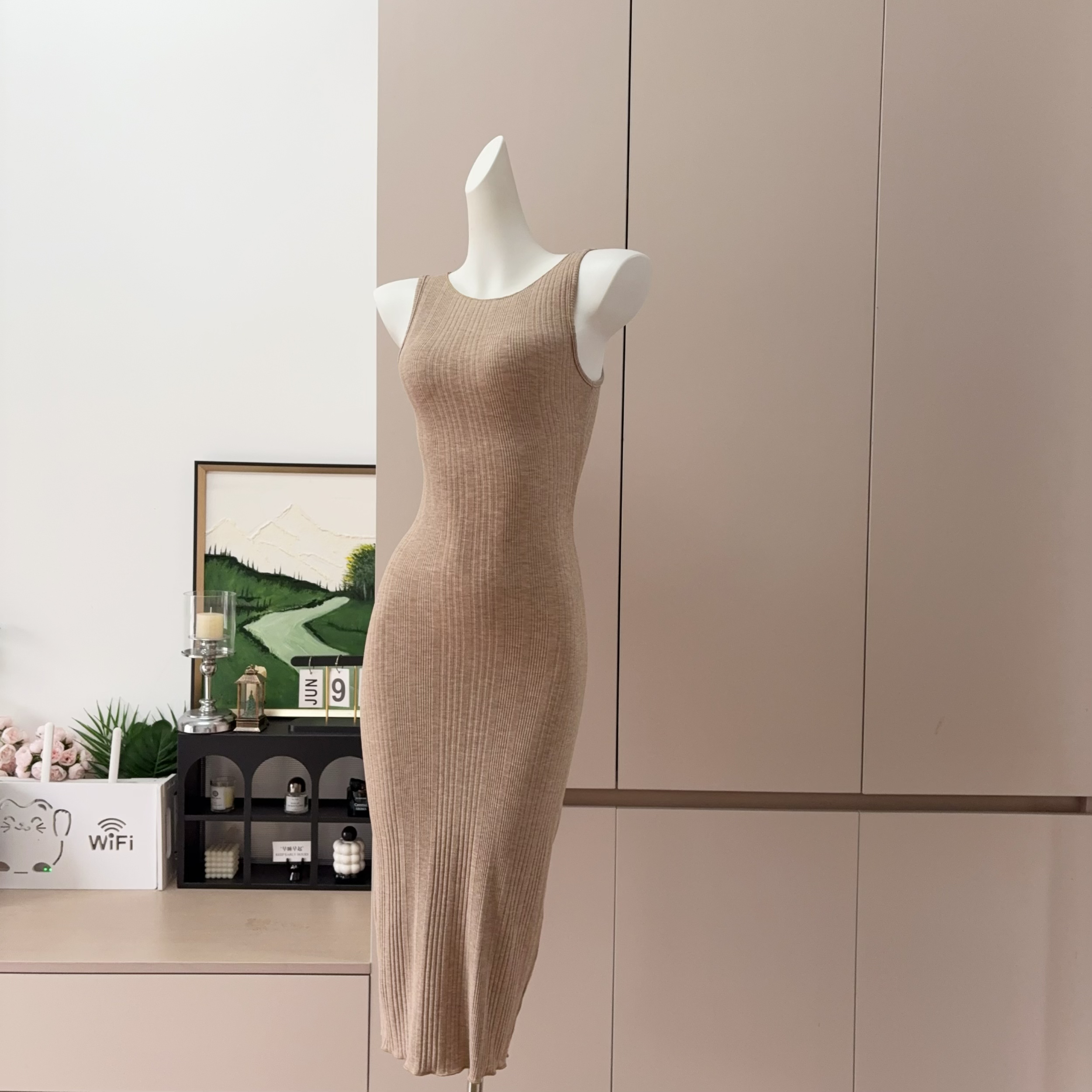 Versatile Ribbed Sleeveless Bodycon Dress for Women - Image 3