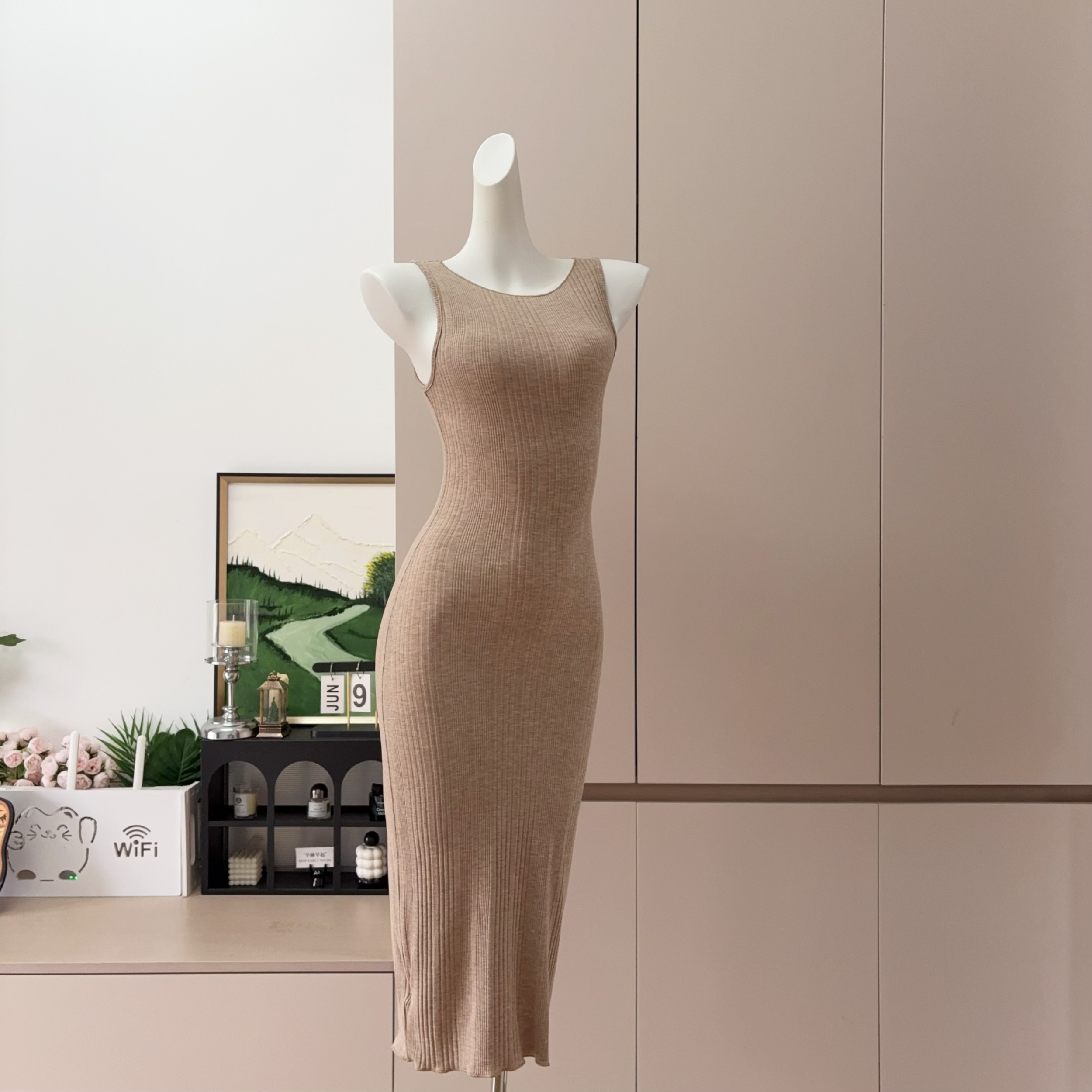 Versatile Ribbed Sleeveless Bodycon Dress for Women - Image 4