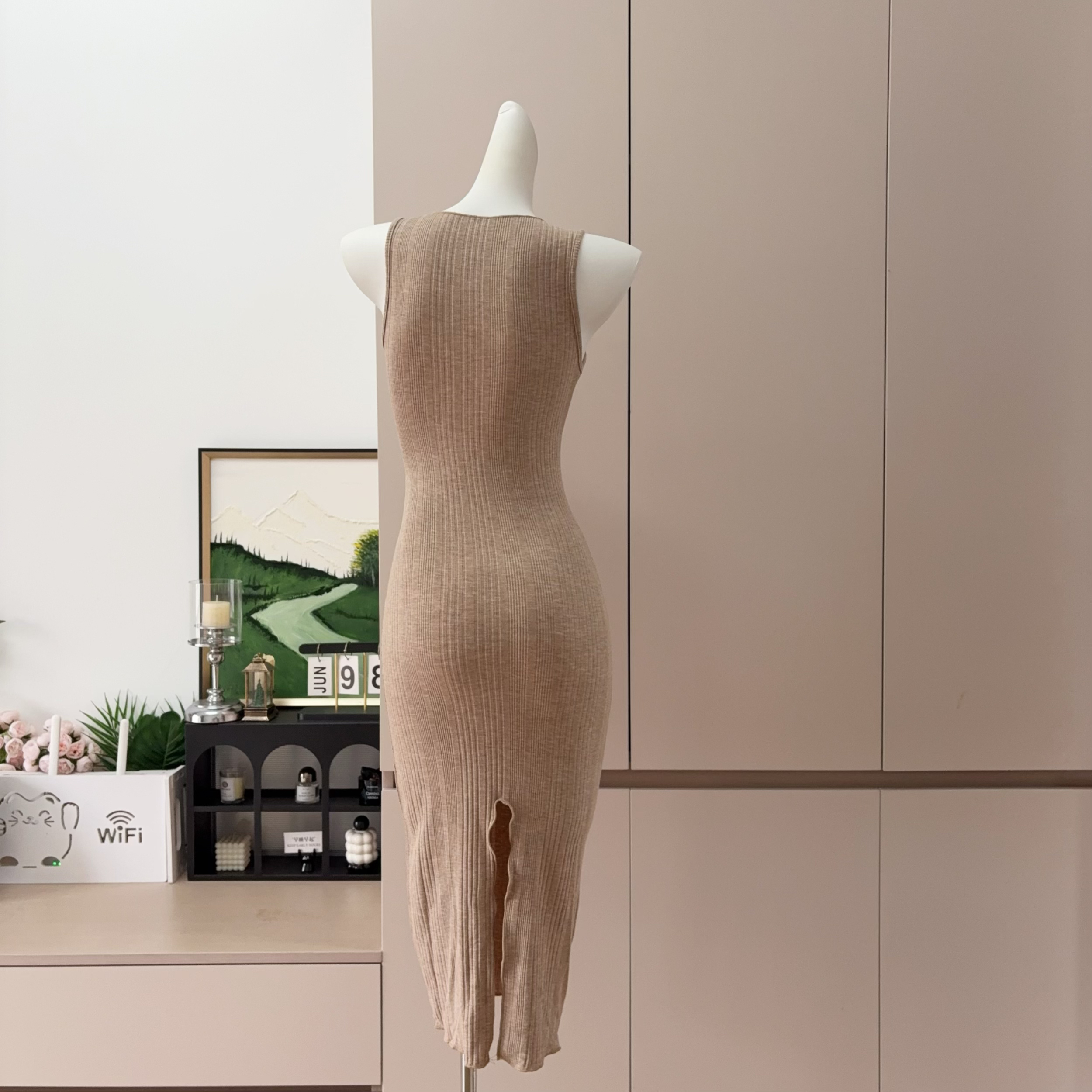 Versatile Ribbed Sleeveless Bodycon Dress for Women - Image 5