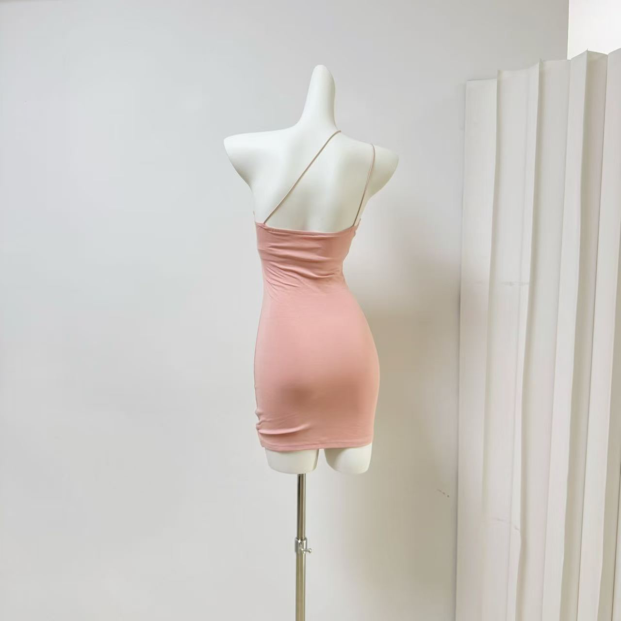 Pink Bodycon Dress and Cardigan Set with Built-In Push-Up Pads - Image 5