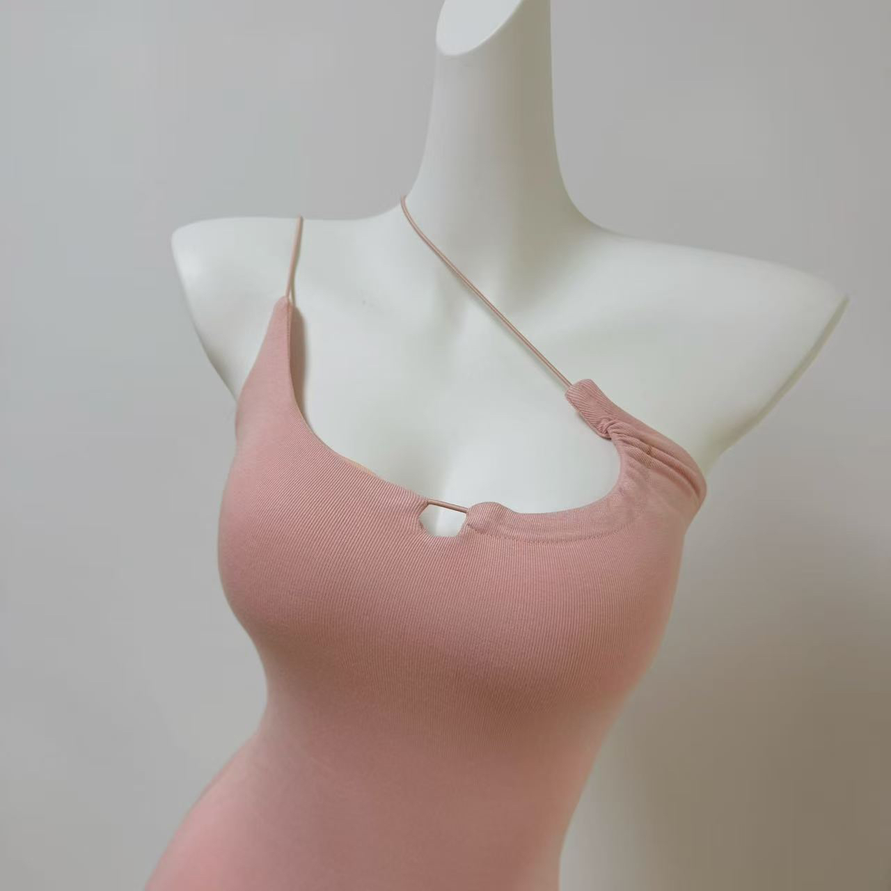 Pink Bodycon Dress and Cardigan Set with Built-In Push-Up Pads - Image 4