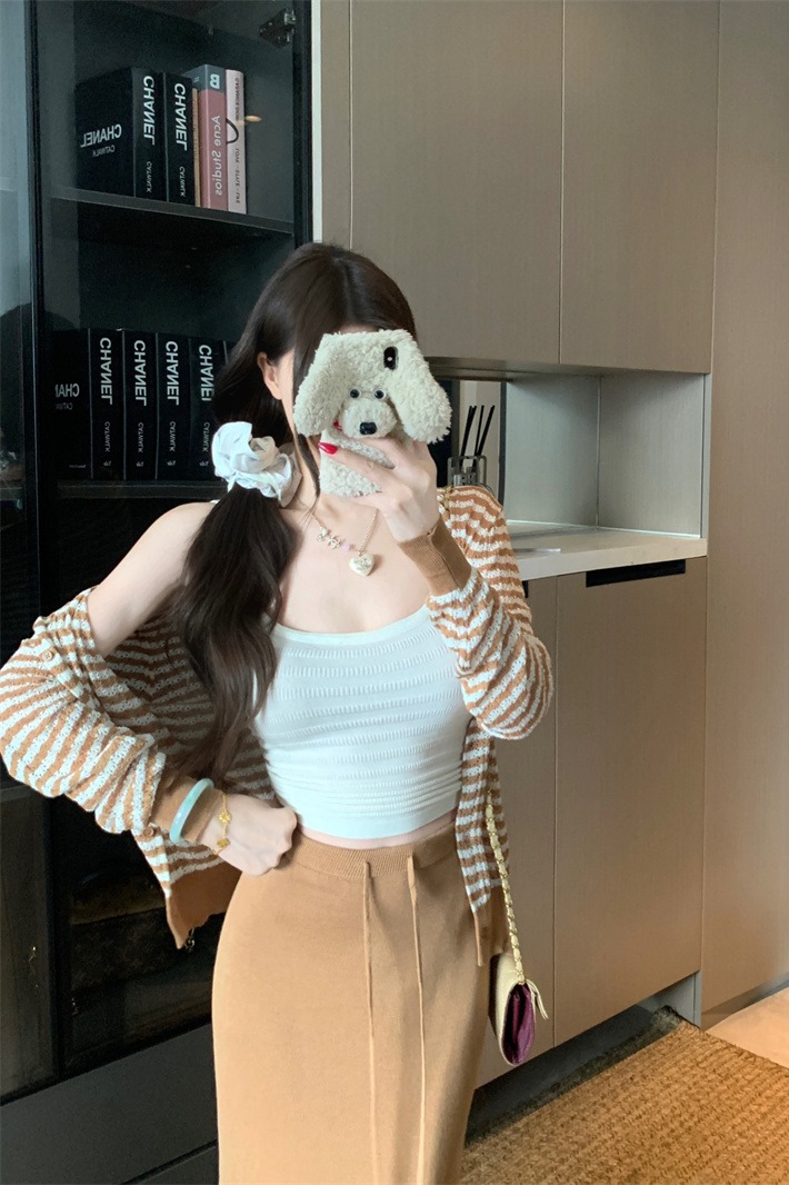 Women's 3-Piece Knit Cardigan Cami and Skirt Set - Image 5